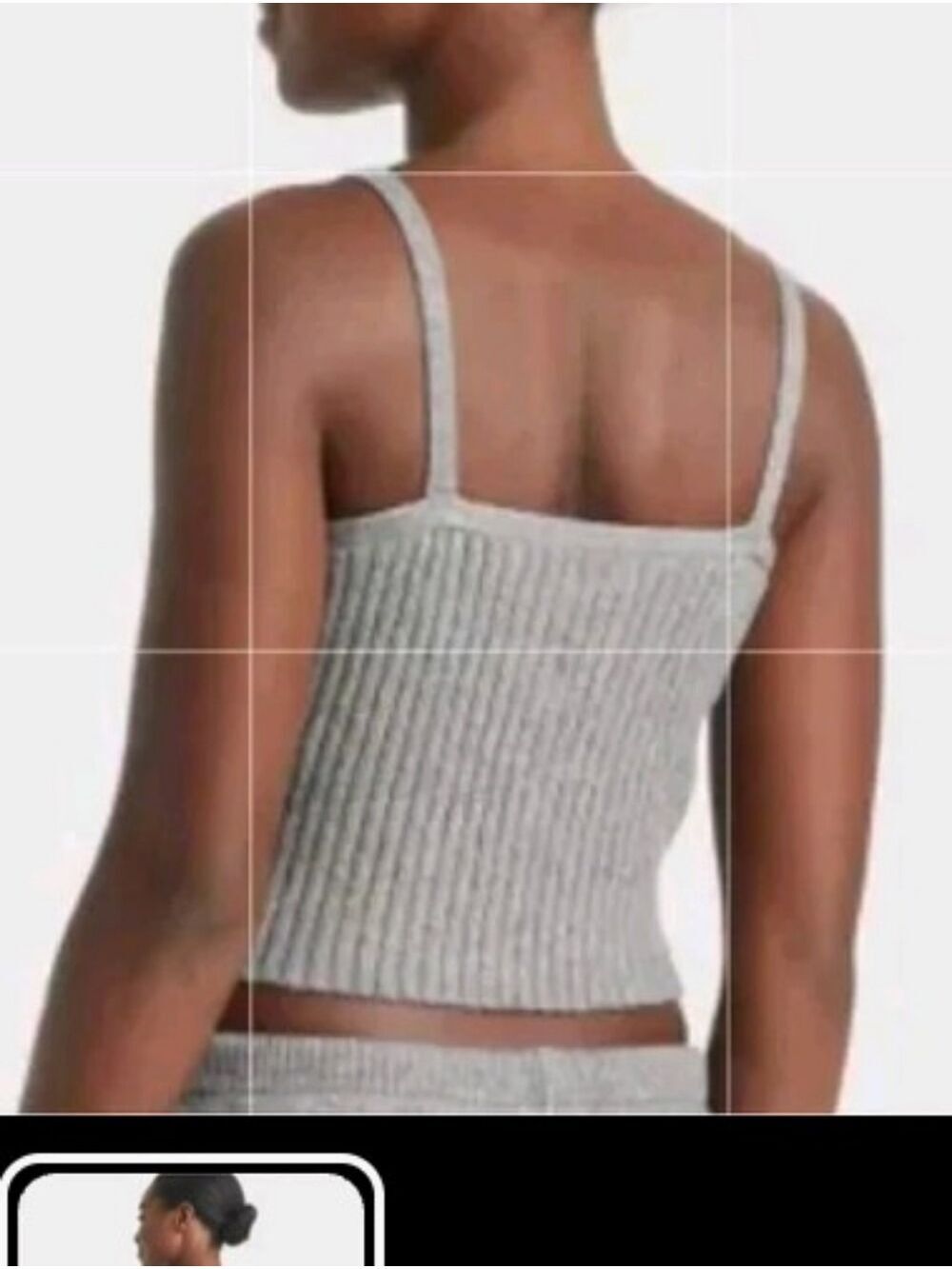 New!! Auden Grey Ribbed Knit Camisole Tank Top Sleepwear - Picture 2 of 5